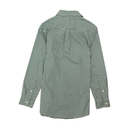 Green Plaid Long Sleeve Button Down