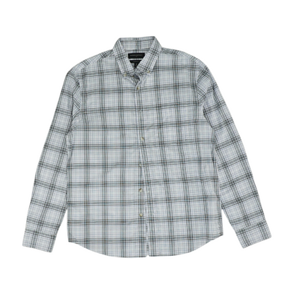 White Plaid Long Sleeve Button Down