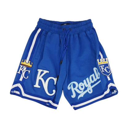 Blue Embroidery Detail Active Shorts