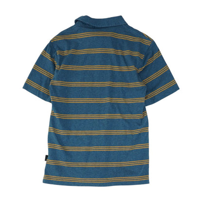 Blue Striped Short Sleeve Polo