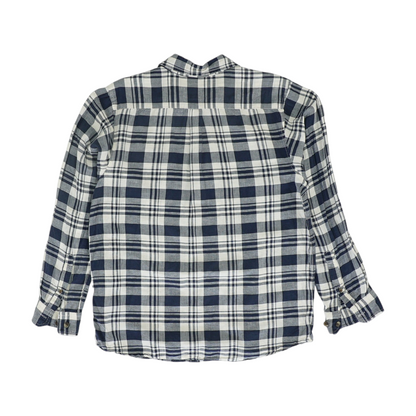 Navy Plaid Long Sleeve Button Down