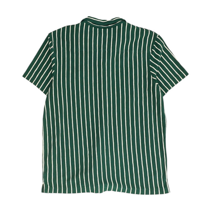 Green Striped Short Sleeve Button Down