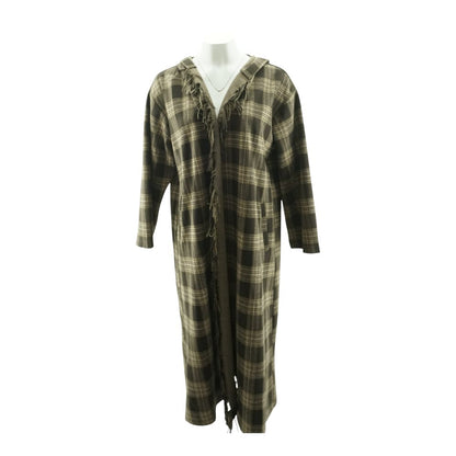 Brown Plaid Cardigan Sweater