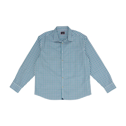 Blue Plaid Long Sleeve Button Down