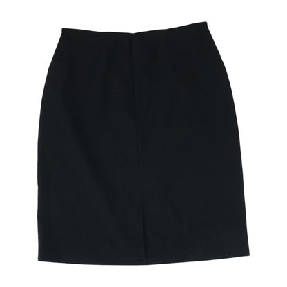 Black Solid Midi Skirt