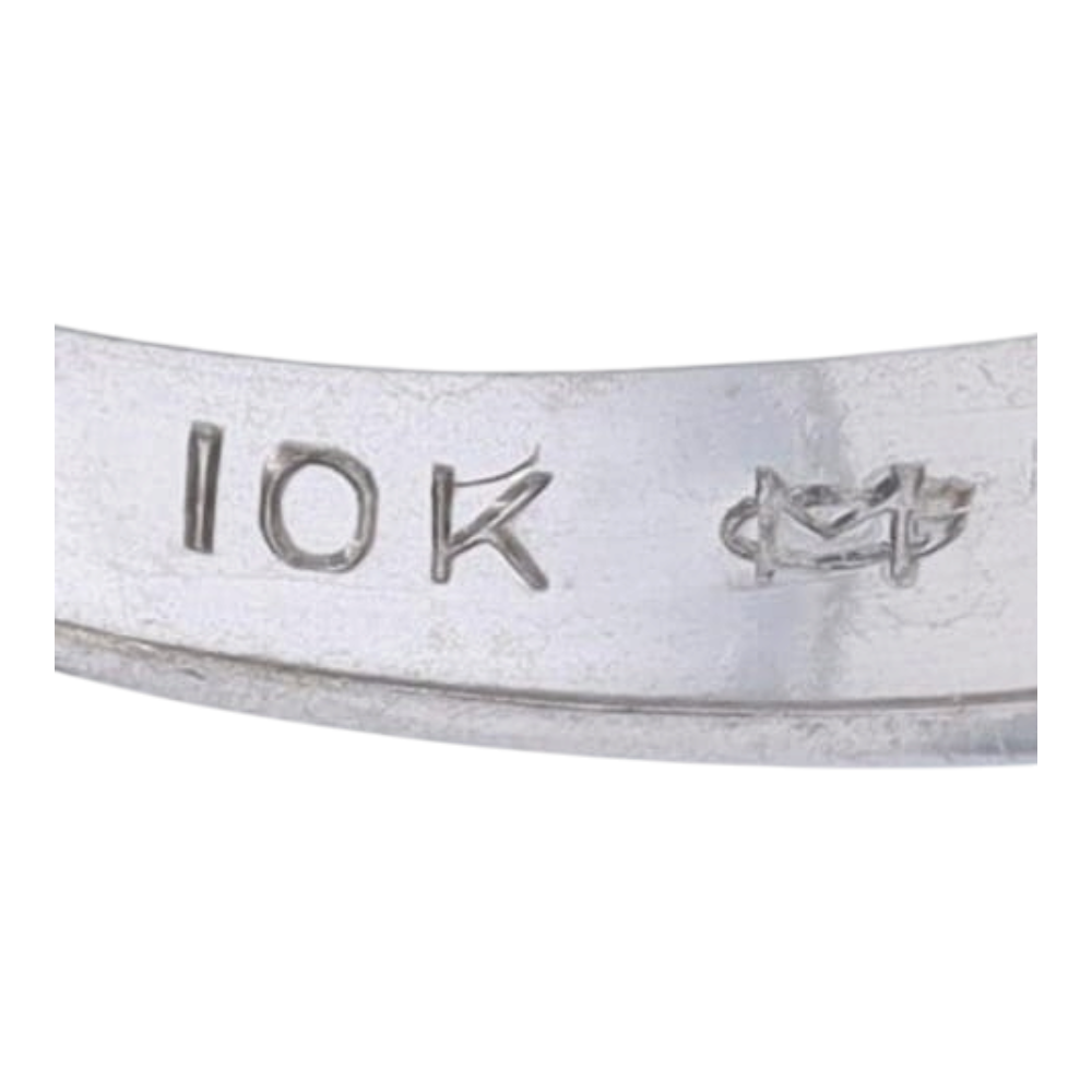 10K White Gold Blue Stone Fashion Ring