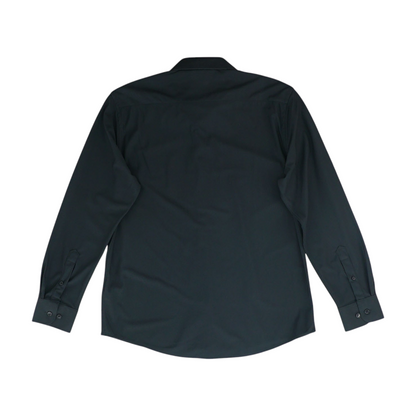 Black Solid Long Sleeve Button Down