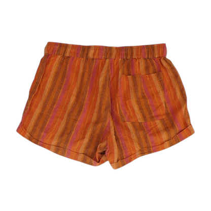 Orange Striped Knit Shorts