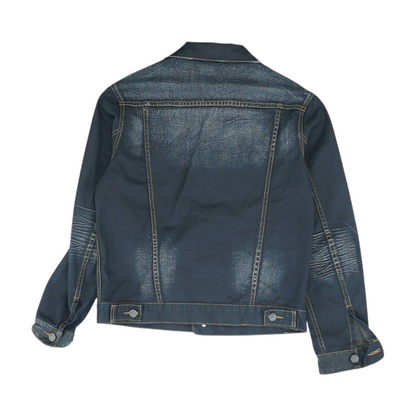 Blue Solid Denim Jacket