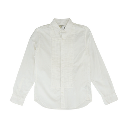 White Solid Long Sleeve Button Down