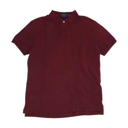 Red Solid Short Sleeve Polo