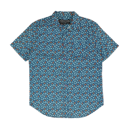Blue Print Short Sleeve Button Down