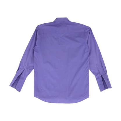 Purple Solid Long Sleeve Button Down