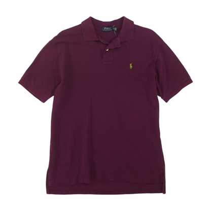 Purple Solid Short Sleeve Polo