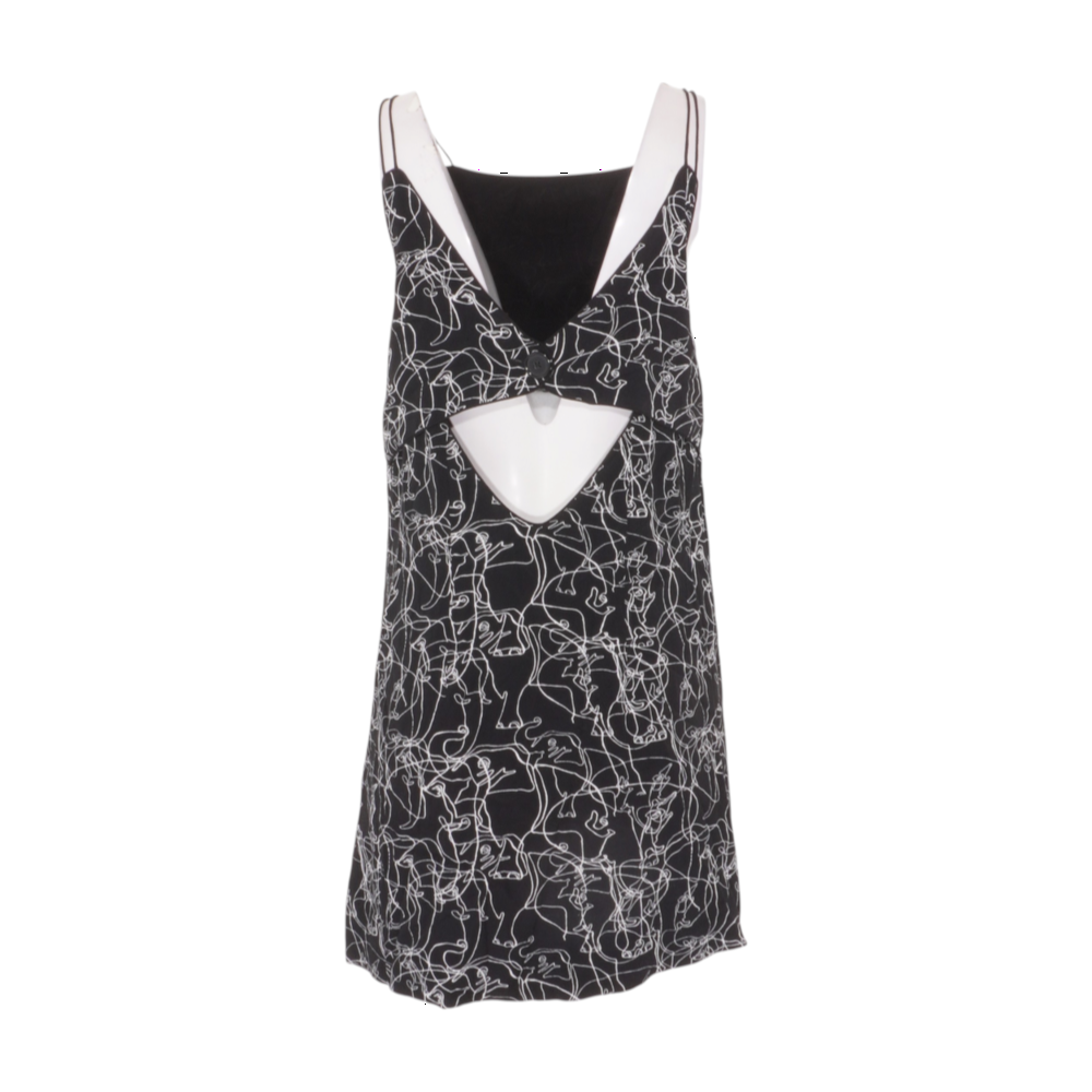 Black Abstract Mini Dress