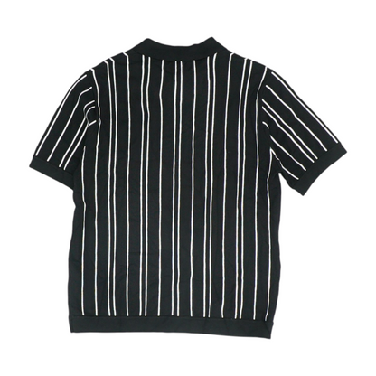 Black Striped 1/4 Zip Sweater