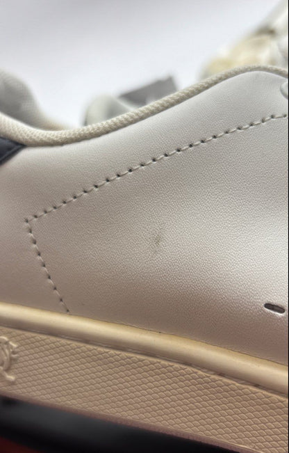 White Leather Low Top Athletic Shoes