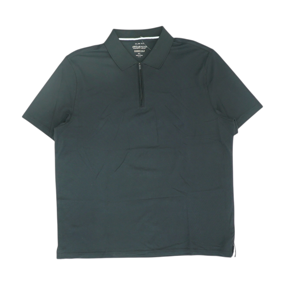 Black Solid Short Sleeve Polo