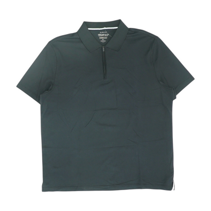 Black Solid Short Sleeve Polo