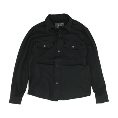 Black Solid Flannel Button Down