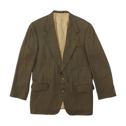 Vintage Brown Long Houndstooth Sport Coat