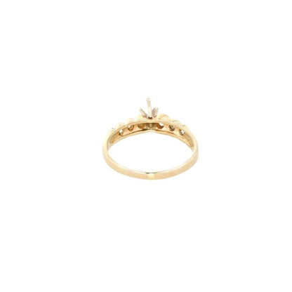 1/3 Ct 14K Gold Marquise Diamond Solitaire With Bezel Set Diamond Accents Band