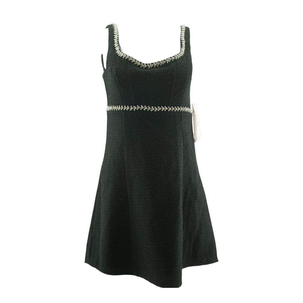 Black Solid Mini Dress