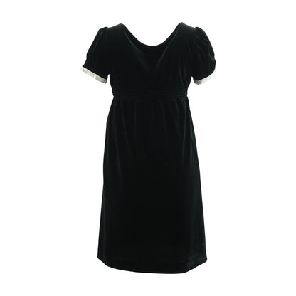 Black Solid Midi Dress