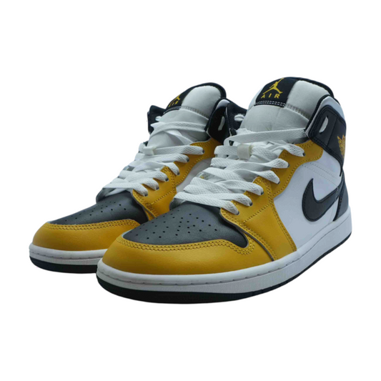 Jordan 1 Mid Yellow Ochre High-Top Athletic Shoes