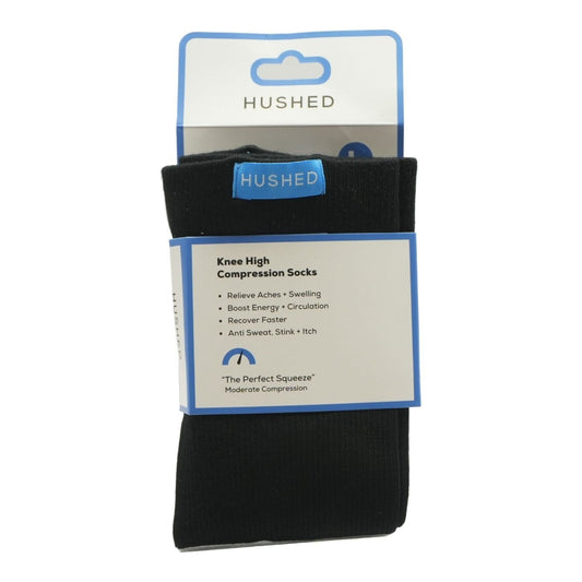 Black Solid Compression Socks