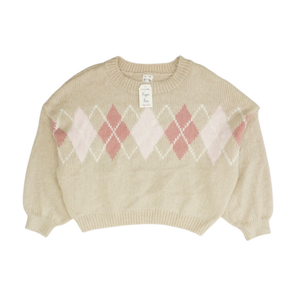 Tan Argyle Pullover Sweater