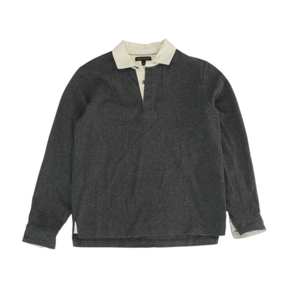 Charcoal Chevron Long Sleeve Polo