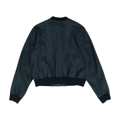 Black Solid Leather Jacket
