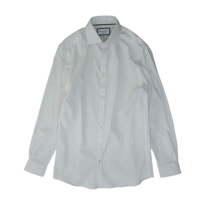 White Solid Long Sleeve Button Down