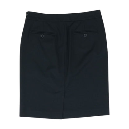 Black Solid Midi Skirt