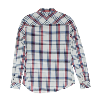 Beige Plaid Long Sleeve Button Down