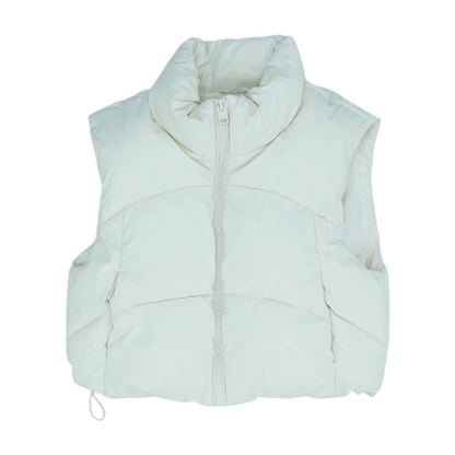 Cream Solid Active Vest