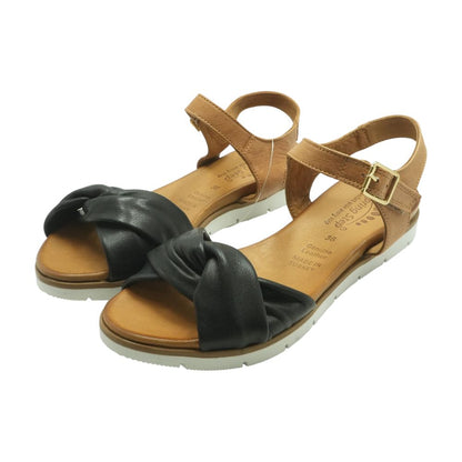 Brown and Black Flat Sandals