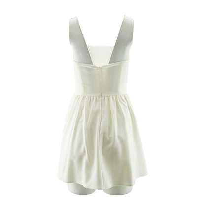 Ivory Solid Mini Dress
