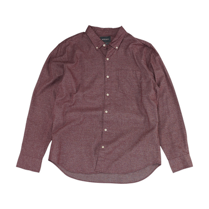 Red Solid Long Sleeve Button Down