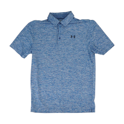 Blue Solid Short Sleeve Polo