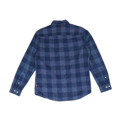 Navy Check Long Sleeve Button Down