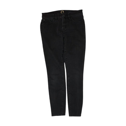Black Solid Mid Rise Skinny Leg Jeans
