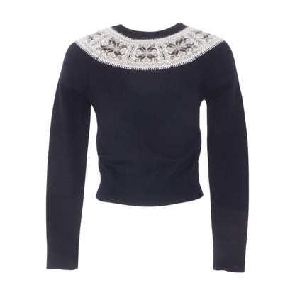 Navy Josefa Fair Isle Cashmere Cardigan
