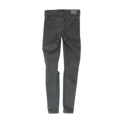 Black Solid Skinny Leg Jeans