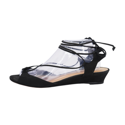 Black Wedged Sandals