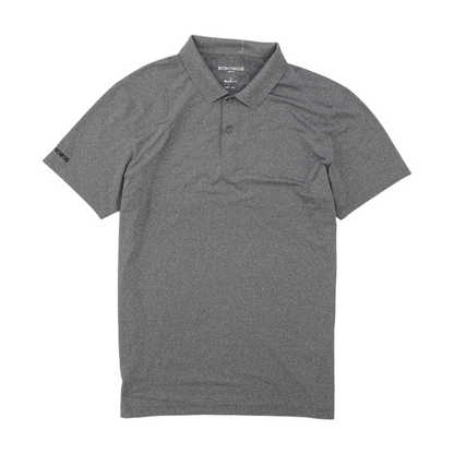 Gray Solid Short Sleeve Polo