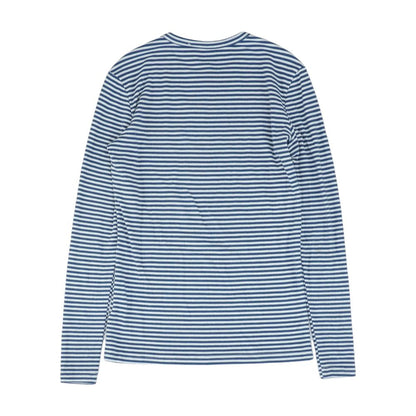 Blue Striped Crewneck Knit Top