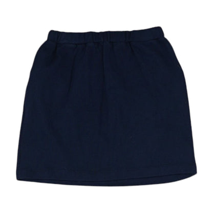 Navy Solid Midi Skirt