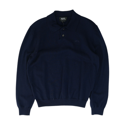Navy Solid 1/4 Zip Sweater